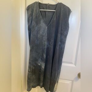 Sinew Moon blue storm hemp knee length tunic XS/s (but oversized)